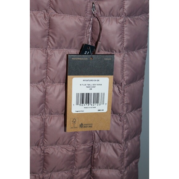 THE NORTH FACE Women's Tball Eco Insulated Hooded Parka NWT FAWN GREY NWT - Picture 5 of 7